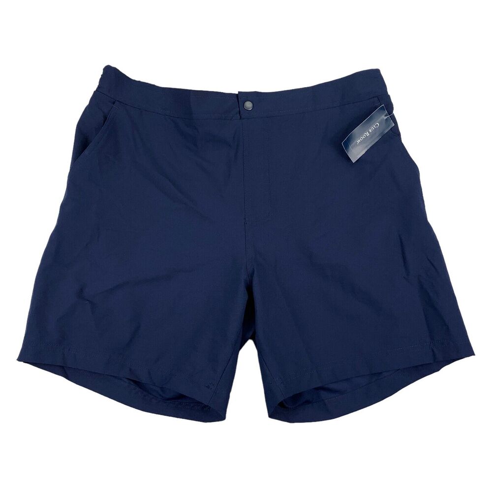 Club Room Mens Beach To Boardwalk 7" Hybrid Flat Front Swim Shorts Navy Blue L